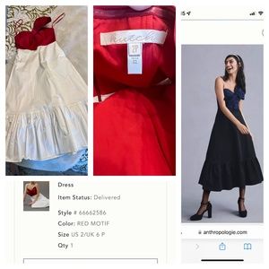 Hutch Anthropologie 2p red and white bow dress. EUC!